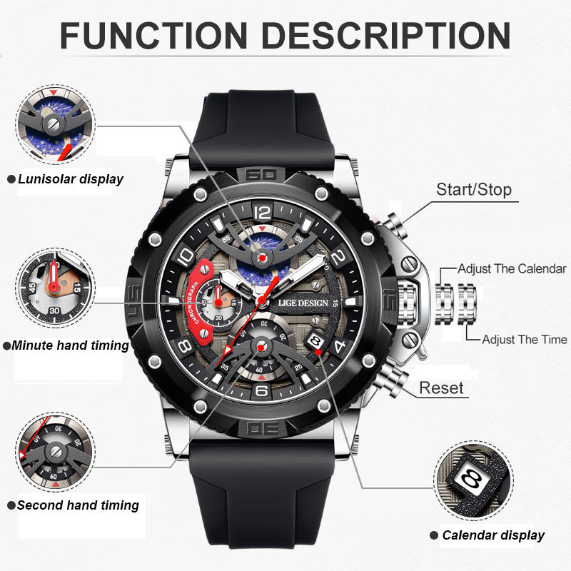 LIGE Top Brand Luxury Men Watc - Smartwatch Nexus incelemesi ve fiyatı