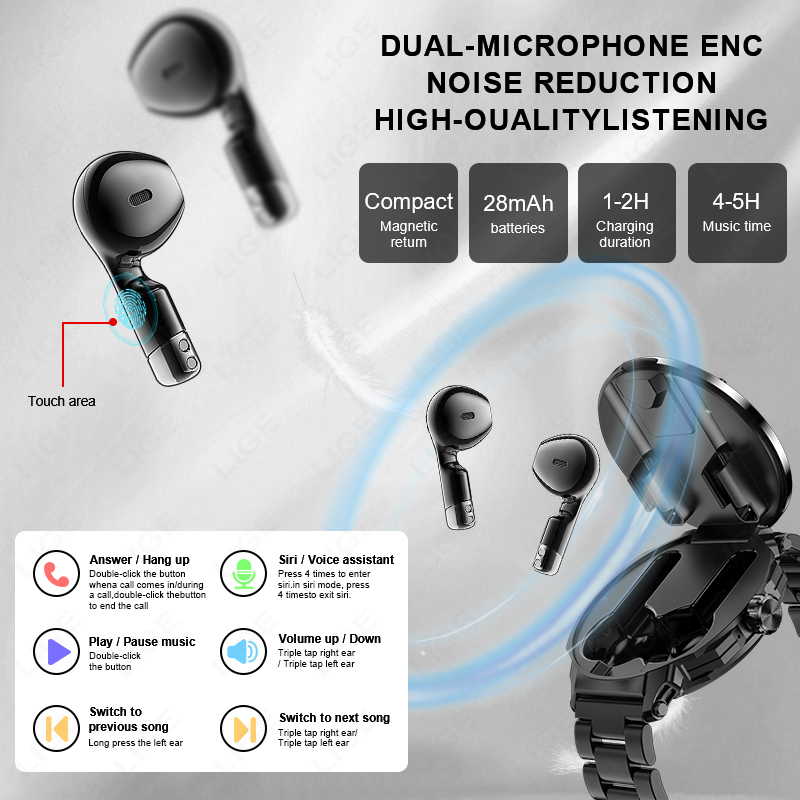 LIGE Men Earphone Smart Watch  - Smartwatch Headset incelemesi ve fiyatı