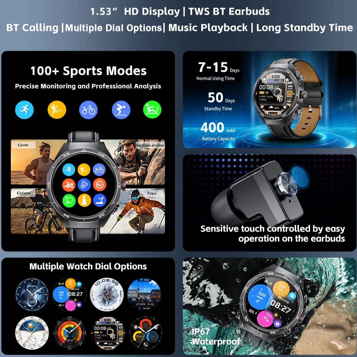 NFC Headset Smart Watch 2 in 1 - Smartwatch Headset incelemesi ve fiyatı