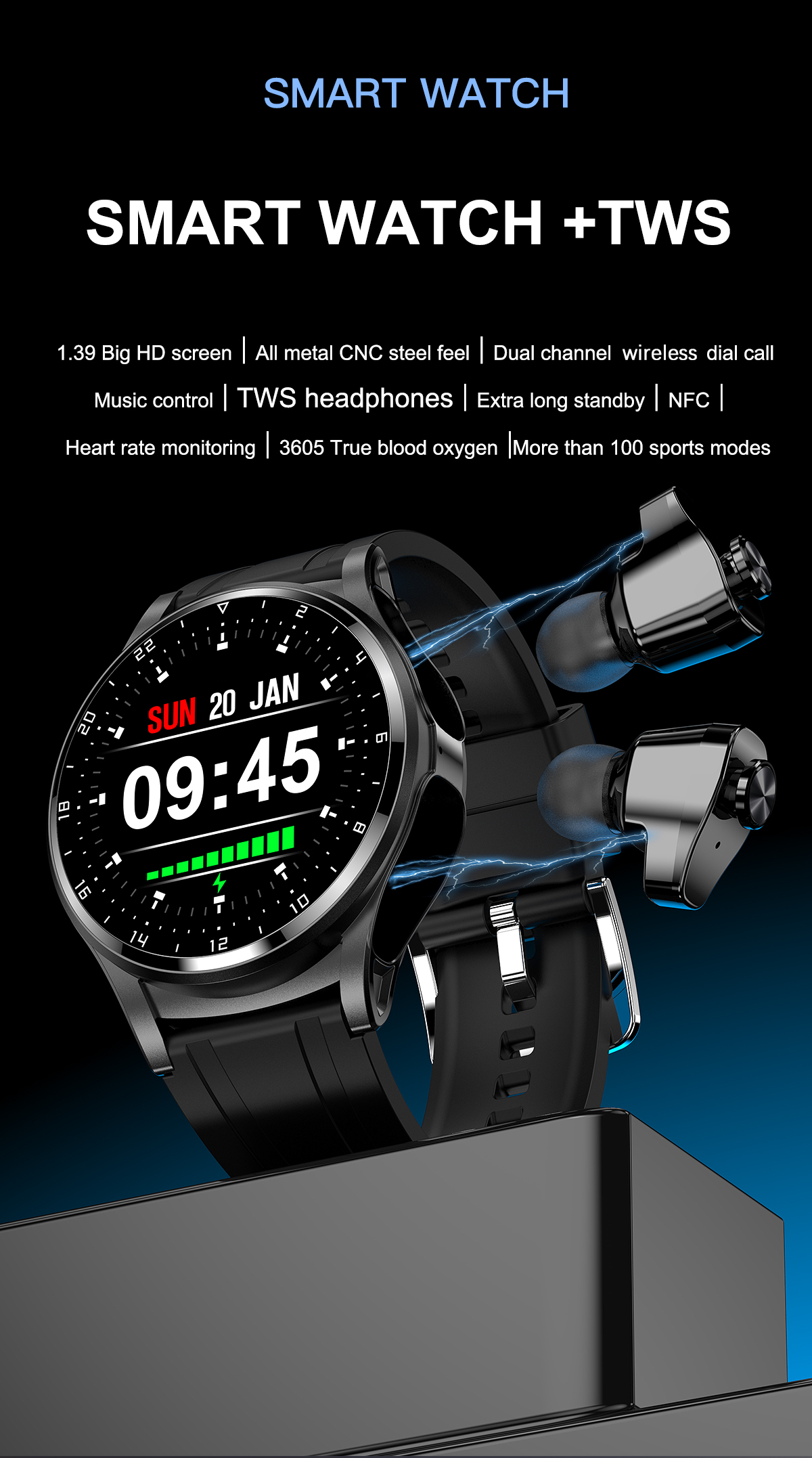 Headset Smart Watch 2 in 1 TWS - Smartwatch Headset incelemesi ve fiyatı