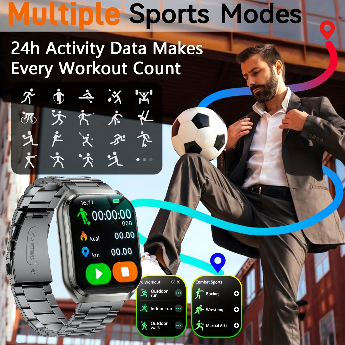New 1000mAh Battery Smart Watc - Android Smartwatch Accessories incelemesi ve fiyatı
