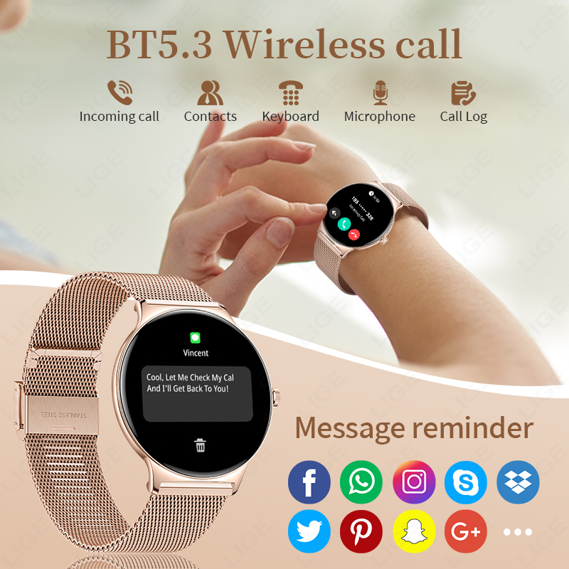 LIGE New Ultra Thin Smart Watc - Smartwatch Custom incelemesi ve fiyatı