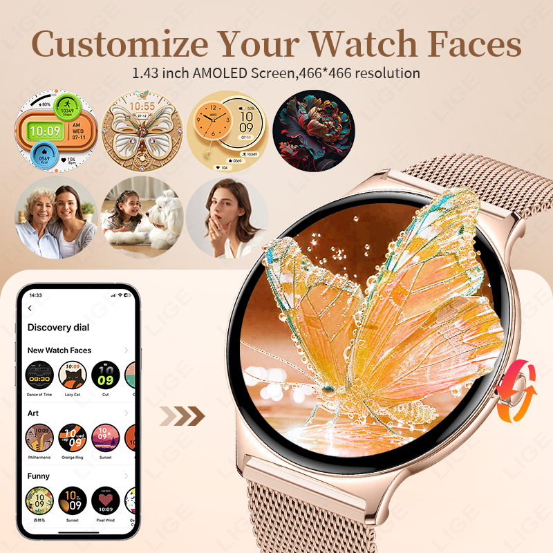 LIGE New Ultra Thin Smart Watc - Smartwatch Custom incelemesi ve fiyatı