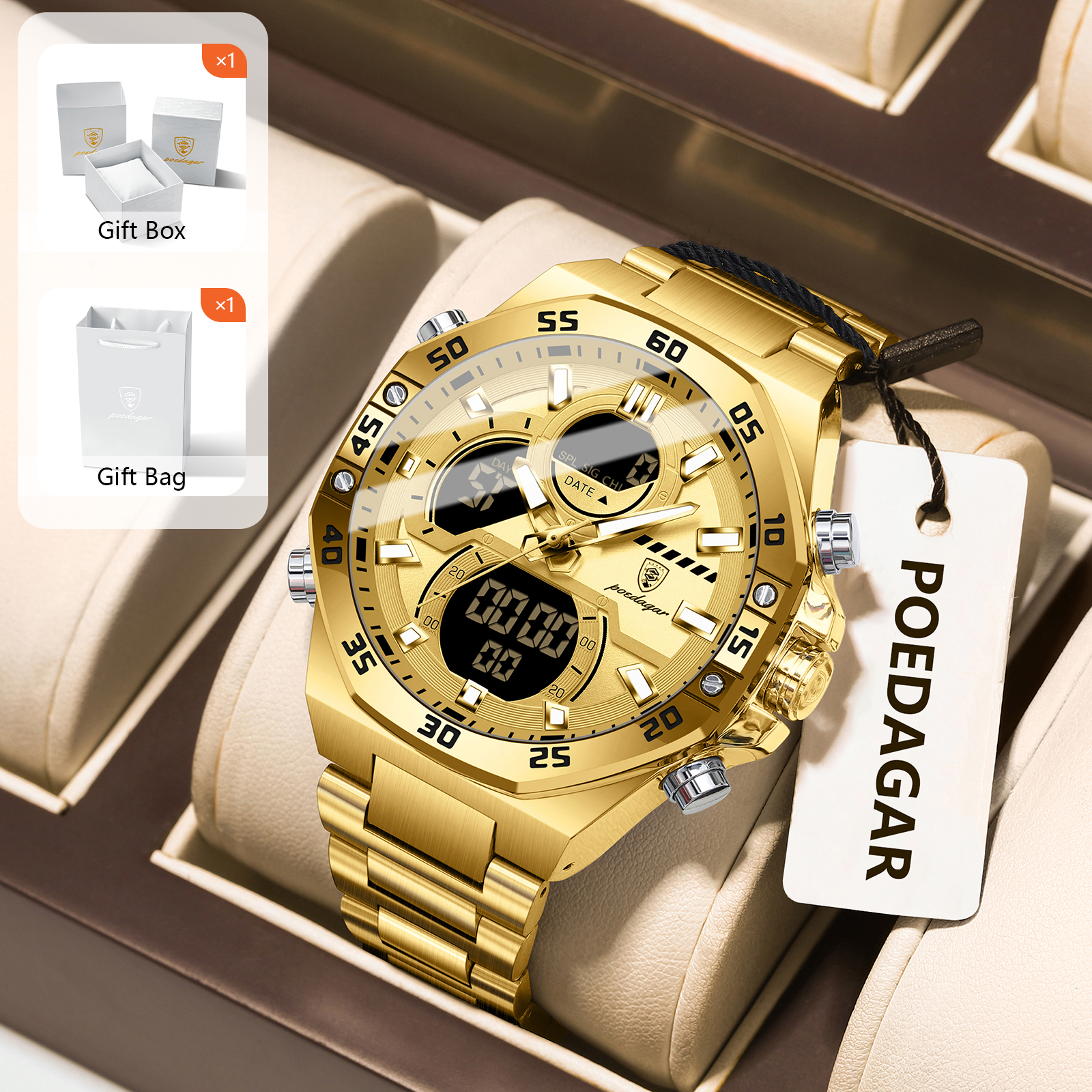 POEDAGAR Sport Men Watch LED W - Accessories With Watch incelemesi ve fiyatı