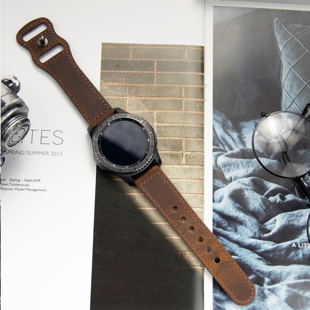20mm 22mm Genuine Leather Watc - Smartwatch Accessories Shop incelemesi ve fiyatı
