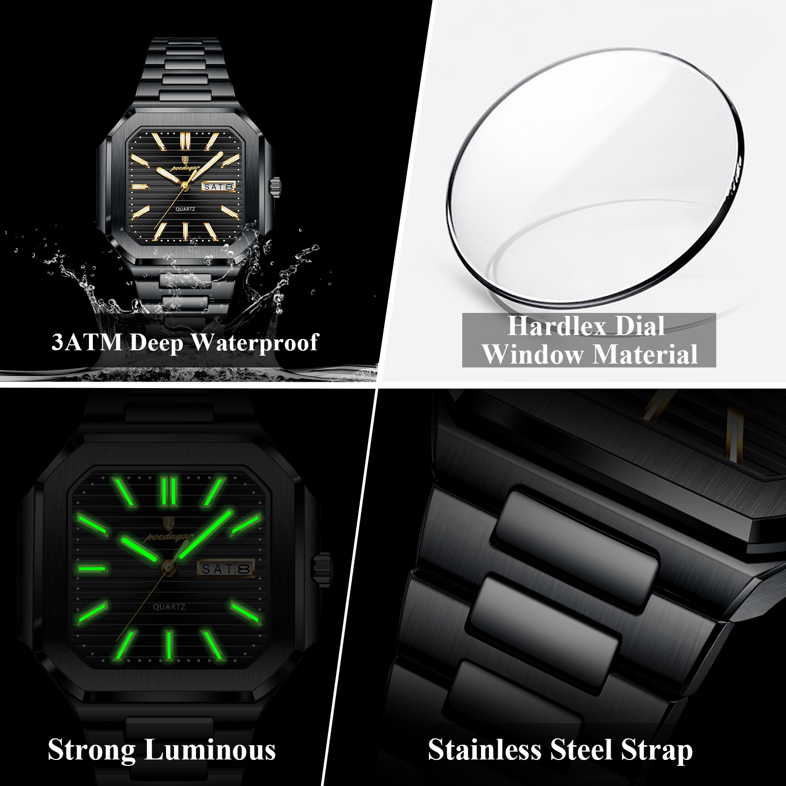 POEDAGAR Casual Square Man Wri - Smartwatch Nexus incelemesi ve fiyatı