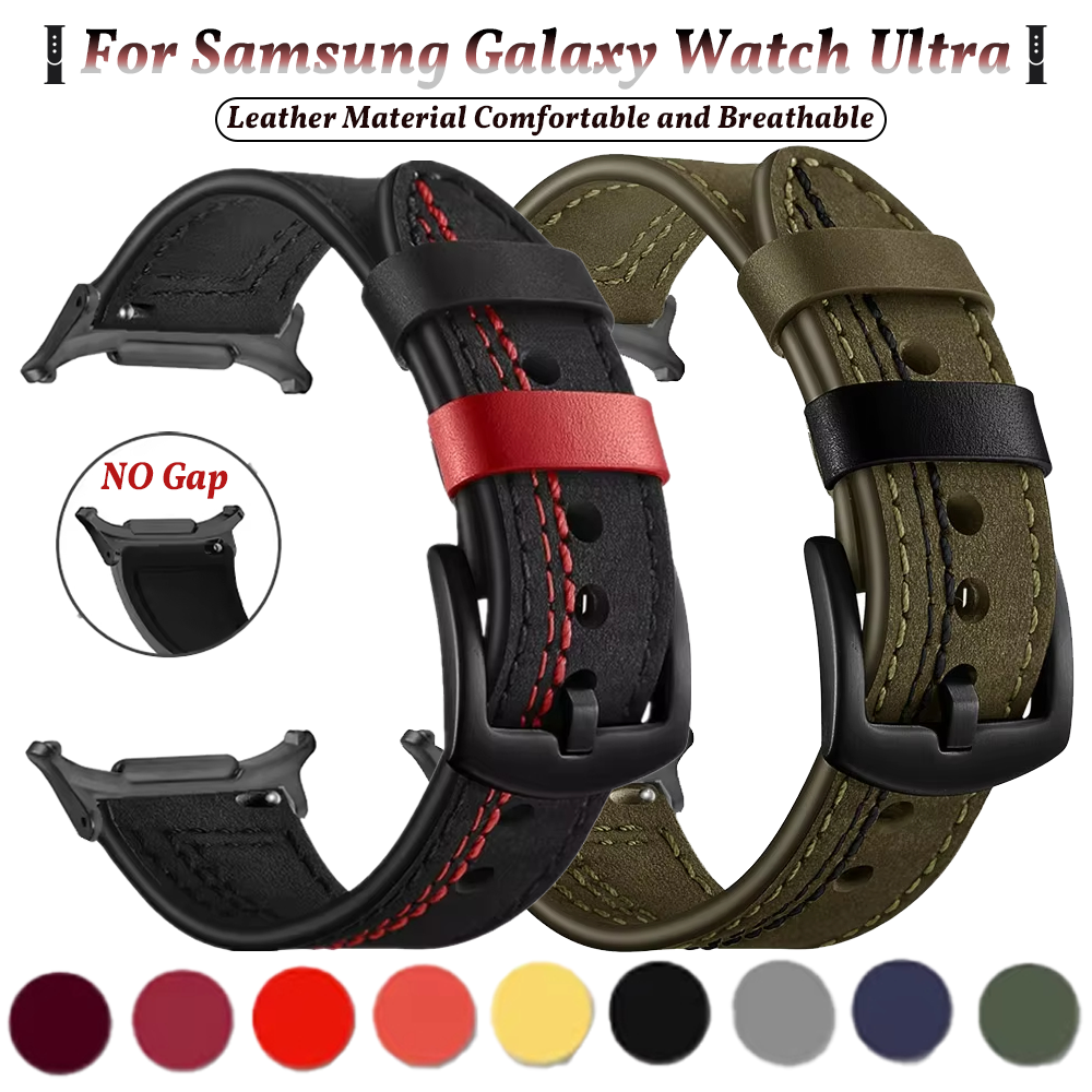 No Gaps Leather Band For Samsu - Samsung Smartwatch Ultra Accessories incelemesi ve fiyatı