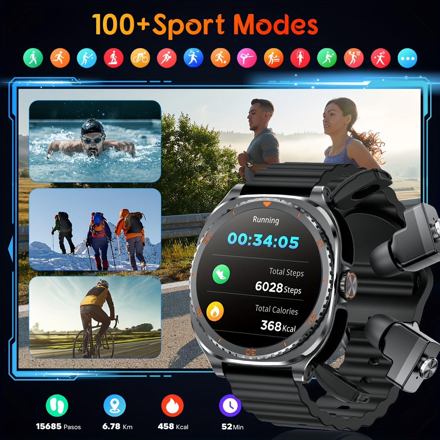 TWS 2in 1 Smart Watch with Hea - Smartwatch Headset incelemesi ve fiyatı