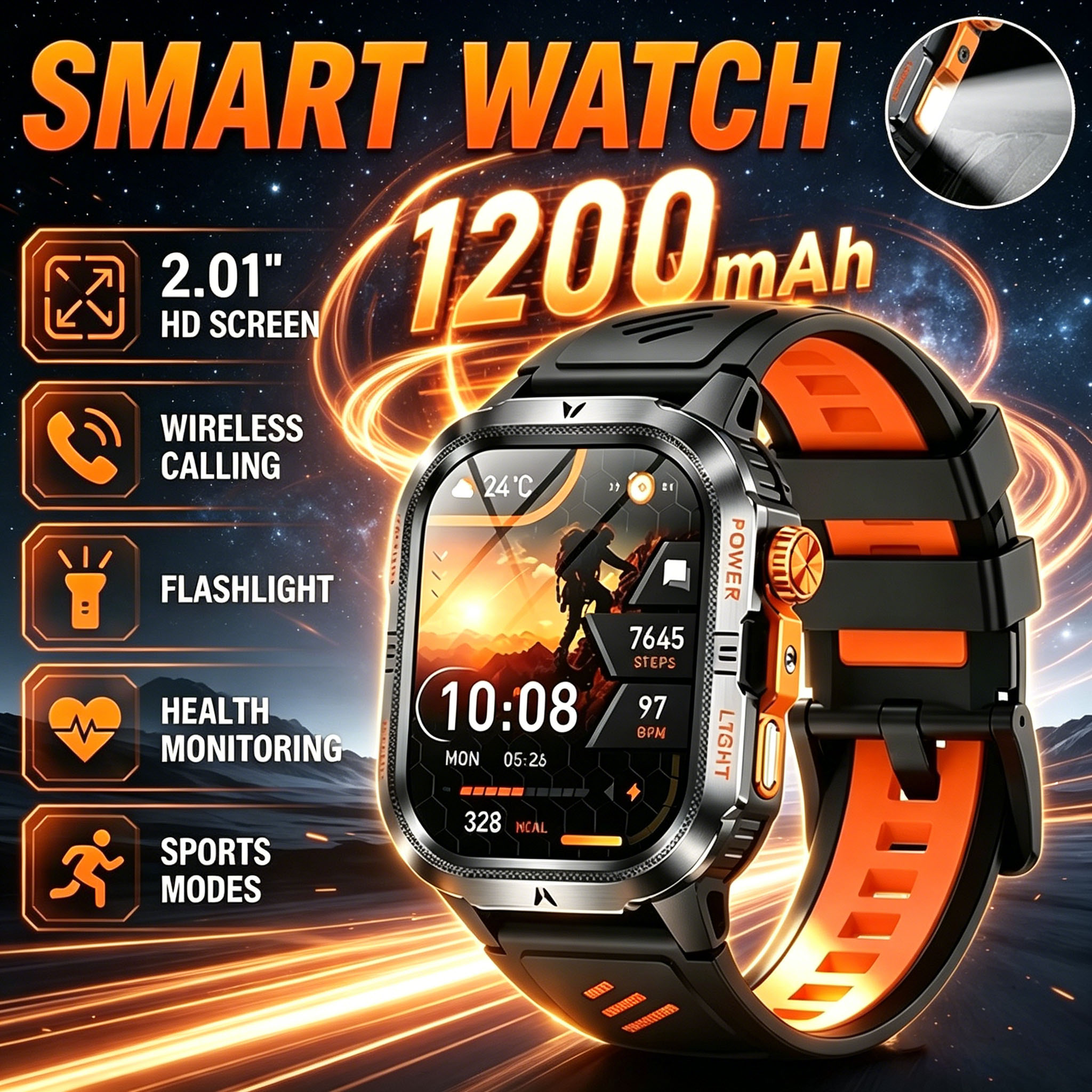 2026 Rugged Military Smart Wat - Smartwatch M Active incelemesi ve fiyatı