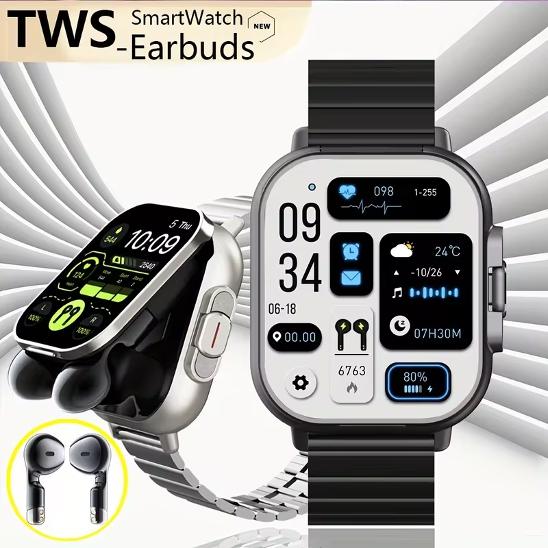 NFC Smart Watch TWS 2-in-1 Hea - Smartwatch Headset incelemesi ve fiyatı