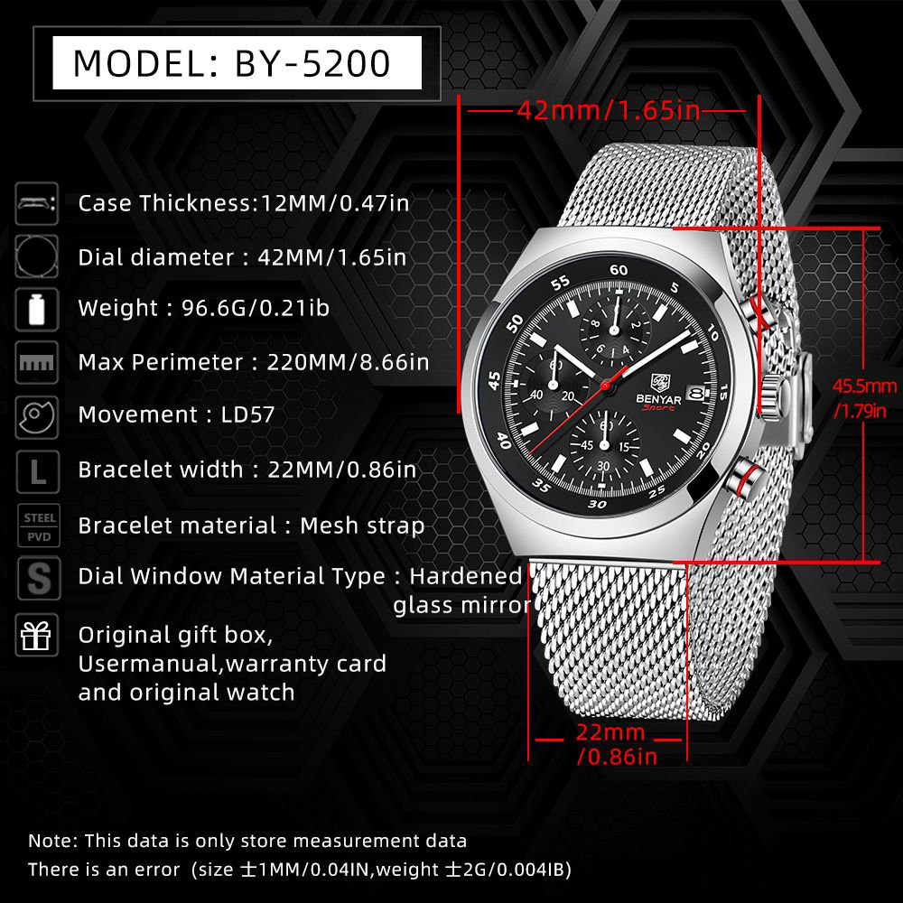 BENYAR Top Luxury Brand Men's  - Accessories With Watch incelemesi ve fiyatı